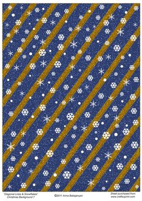 Diagonal Lines & Snowflakes Christmas Background 7