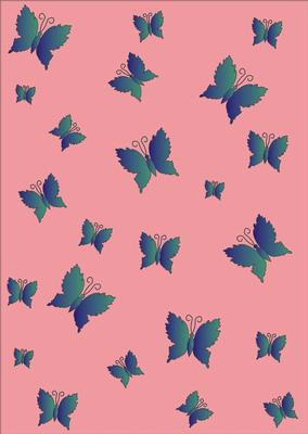 Blue-green Butterflies on Pink
