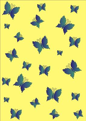 Moon-green Butterflies on Light-yellow