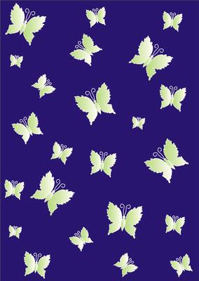 Moon-green-white Butterflies on Blue
