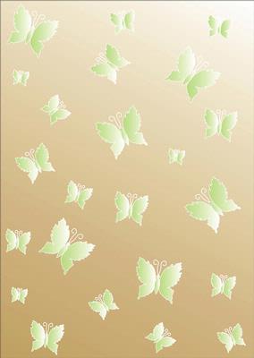 Moon-green-white Butterflies on Gold