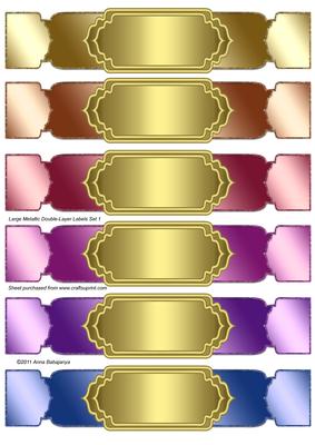 Large Metallic Double-layer Labels Set 1