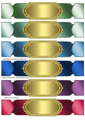 Large Metallic Double-layer Labels Set 3