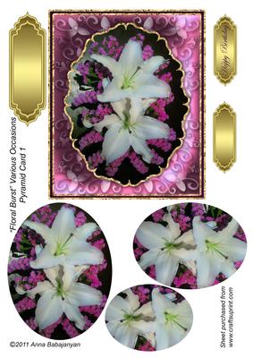 Floral Burst Various Occasions Pyramid Card 1