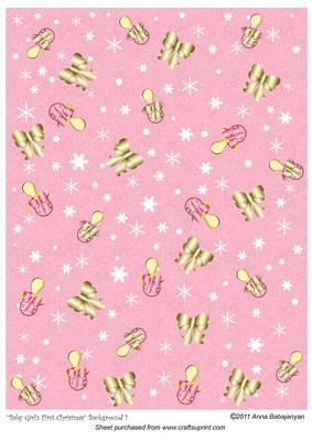 Baby Girls First Christmas Background 1