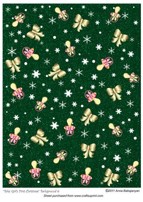 Baby Girls First Christmas Background 6