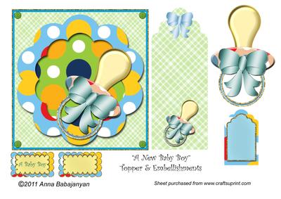 A New Baby Boy Topper & Embellishments