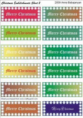 Christmas Embelishments Sheet 2