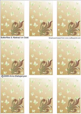 Butterflies and Abstract on Gold