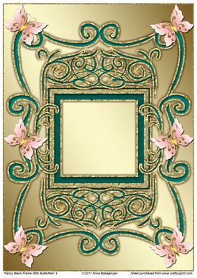 Fancy Blank Frame with Butterflies 4