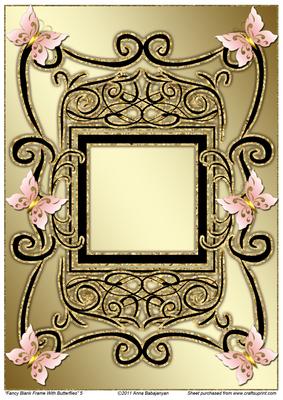 Fancy Blank Frame with Butterflies 5