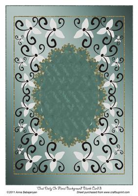 Oval Doily on Floral Background Blank Card 3