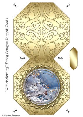 Winter Morning Fancy Octagon Shaped Card 1