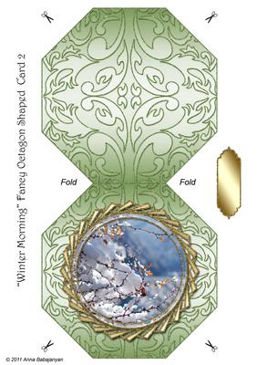 Winter Morning Fancy Octagon Shaped Card 2