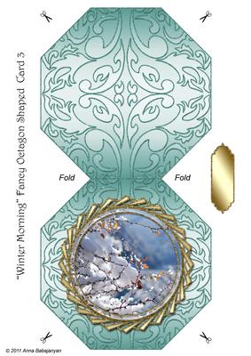 Winter Morning Fancy Octagon Shaped Card 3