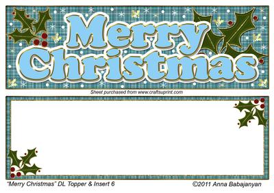 Merry Christmas Dl Topper & Insert 6