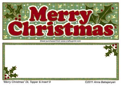Merry Christmas Dl Topper & Insert 9