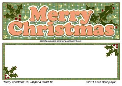 Merry Christmas Dl Topper & Insert 10