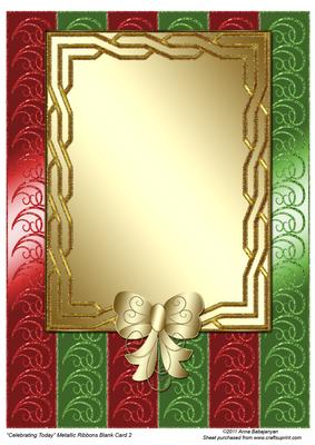 Celebrating Today Metallic Ribbons Blank Card 2