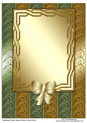 Celebrating Today Metallic Ribbons Blank Card 4