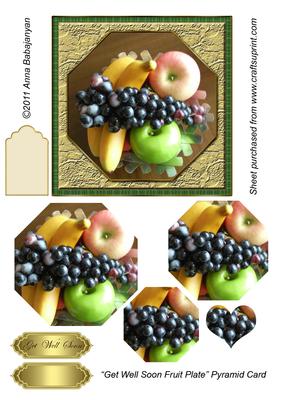Get Well Soon Fruit Plate Pyramid Card