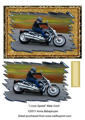 I Love Speed Male Card