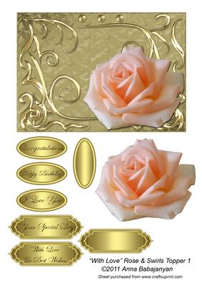 With Love Rose & Swirls Topper 1