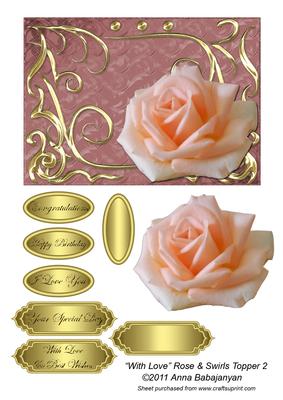 With Love Rose & Swirls Topper 2
