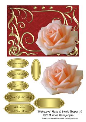 With Love Rose & Swirls Topper 10