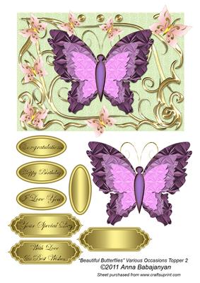 Beautiful Butterflies Various Occasions Topper 2