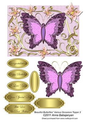 Beautiful Butterflies Various Occasions Topper 3