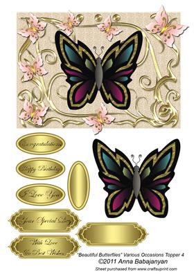 Beautiful Butterflies Various Occasions Topper 4