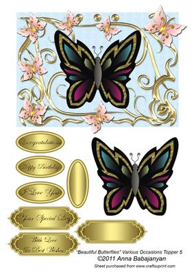 Beautiful Butterflies Various Occasions Topper 5