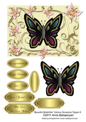 Beautiful Butterflies Various Occasions Topper 6