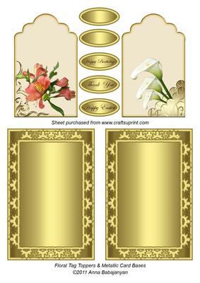 Floral Tag Toppers & Metallic Card Bases