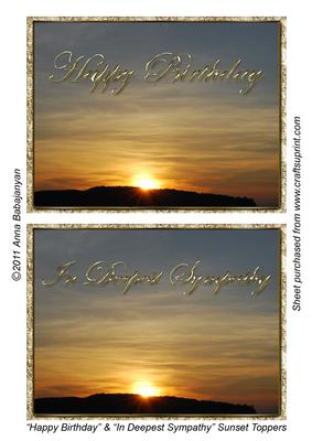 Happy Birthday & in Deepest Sympathy Sunset Toppers