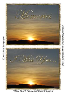 I Miss You & Memories Sunset Toppers