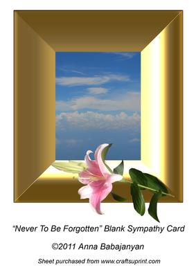 Never to Be Forgotten Blank Sympathy Card