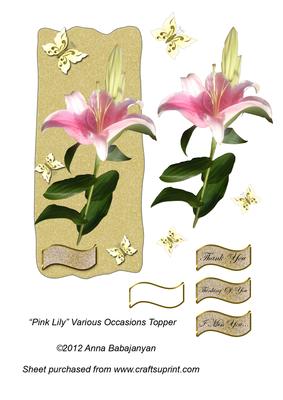 Pink Lily Various Occasions Topper