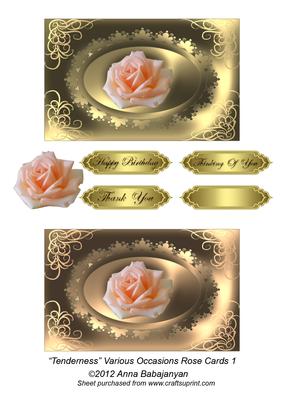 Tenderness Various Occasions Rose Cards 1