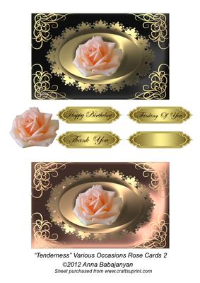 Tenderness Various Occasions Rose Cards 2