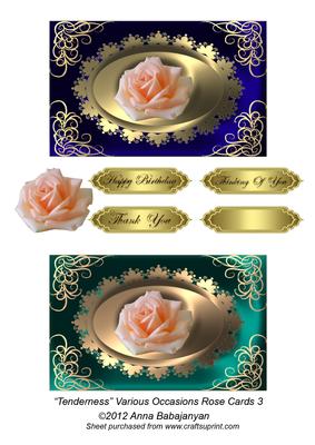 Tenderness Various Occasions Rose Cards 3