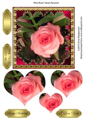 Pink Rose Heart Pyramid