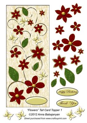 Flowers Tall Card Topper 1
