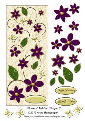 Flowers Tall Card Topper 2