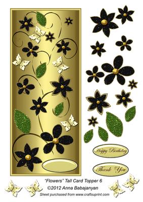 Flowers Tall Card Topper 6