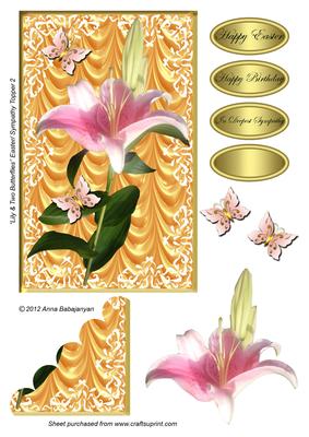 Lily & Two Butterflies Easter/ Sympathy Topper 2