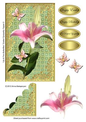 Lily & Two Butterflies Easter/ Sympathy Topper 3