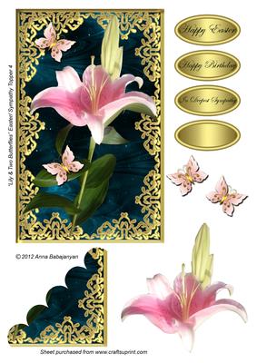 Lily & Two Butterflies Easter/ Sympathy Topper 4