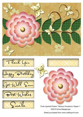 Cute Layered Flower Various Occasions Topper 1